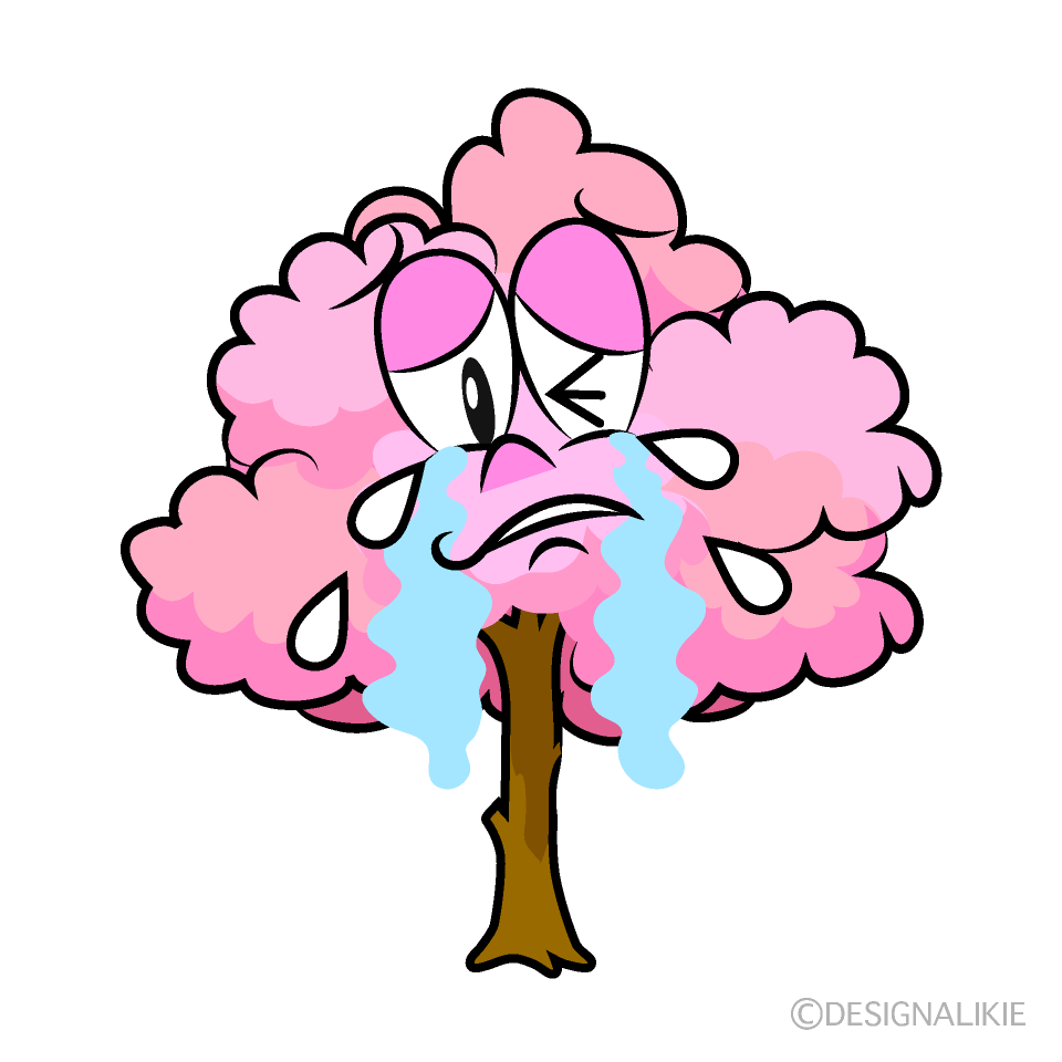 Crying Cherry Tree Cartoon Character Image