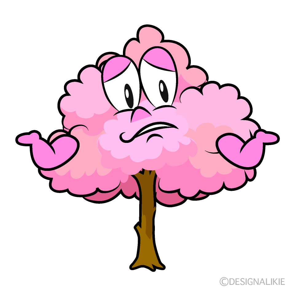 Troubled Cherry Tree Cartoon Character Image