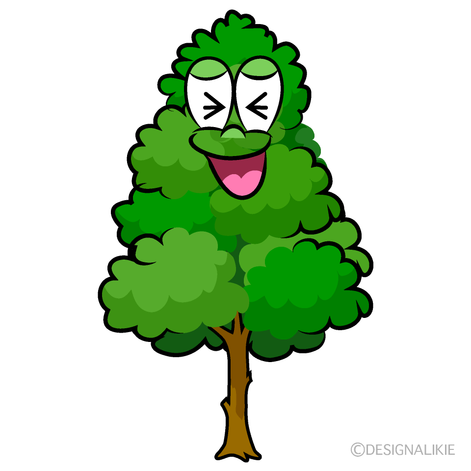 Laughing Tall Tree Cartoon Character Image