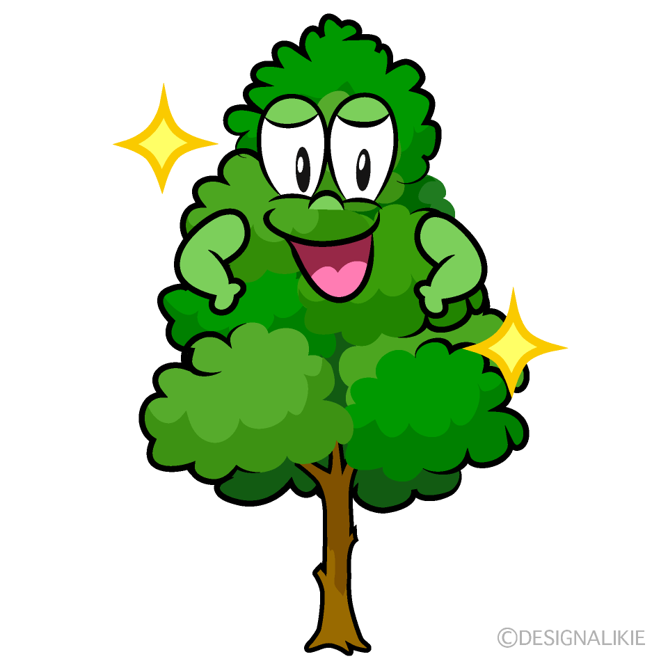 Glitter Tall Tree Cartoon Character Image