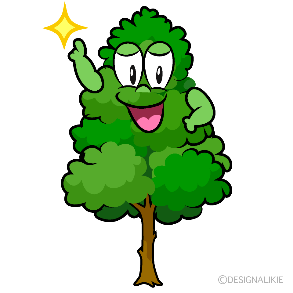 Posing Tall Tree Cartoon Character Image