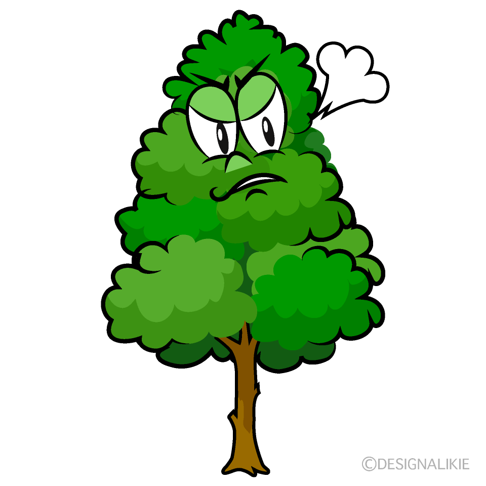 Angry Tall Tree Cartoon Character Image