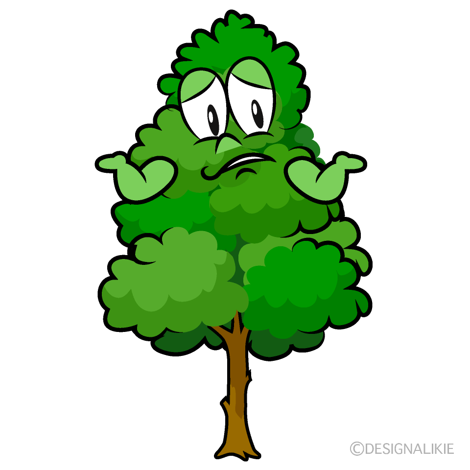 Troubled Tall Tree Cartoon Character Image