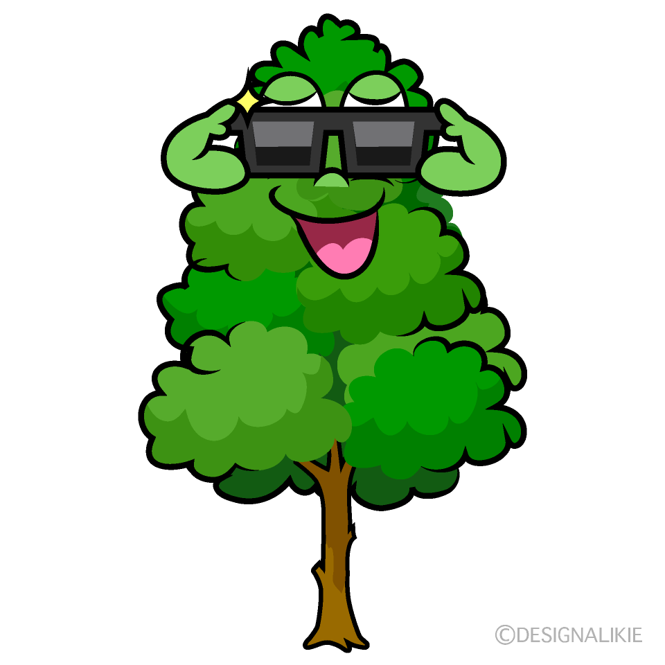 Cool Tall Tree Cartoon Character Image