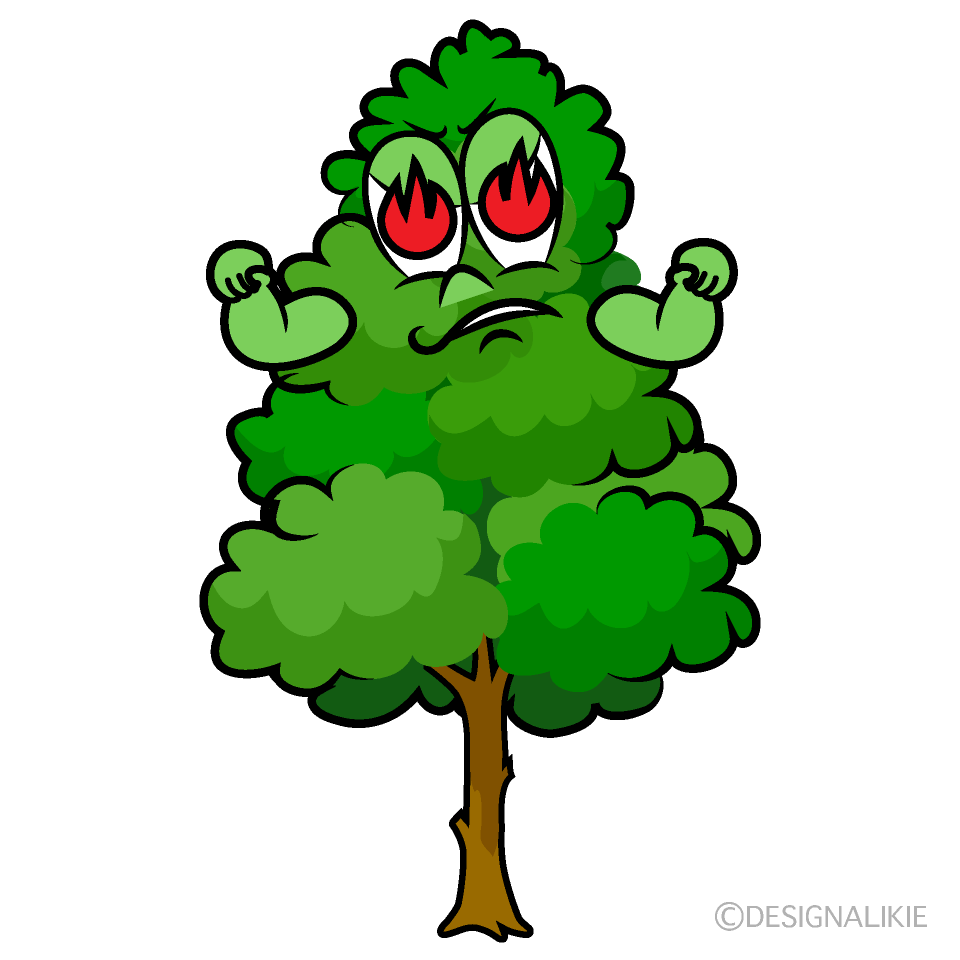 Enthusiasm Tall Tree Cartoon Character Image