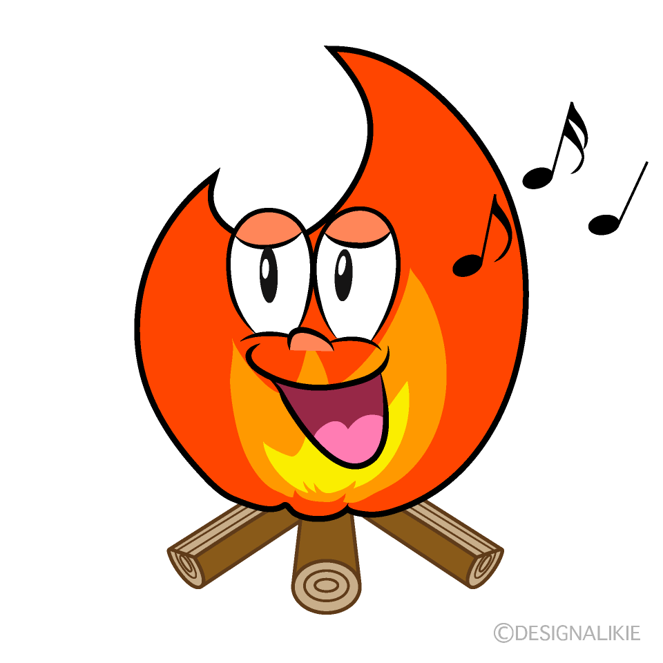 Singing Bonfire Cartoon Character Image