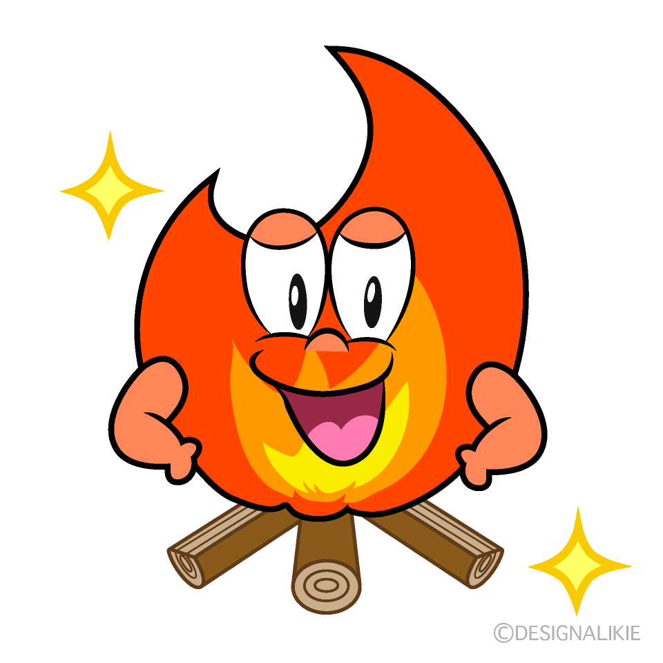 Glitter Bonfire Cartoon Character Image