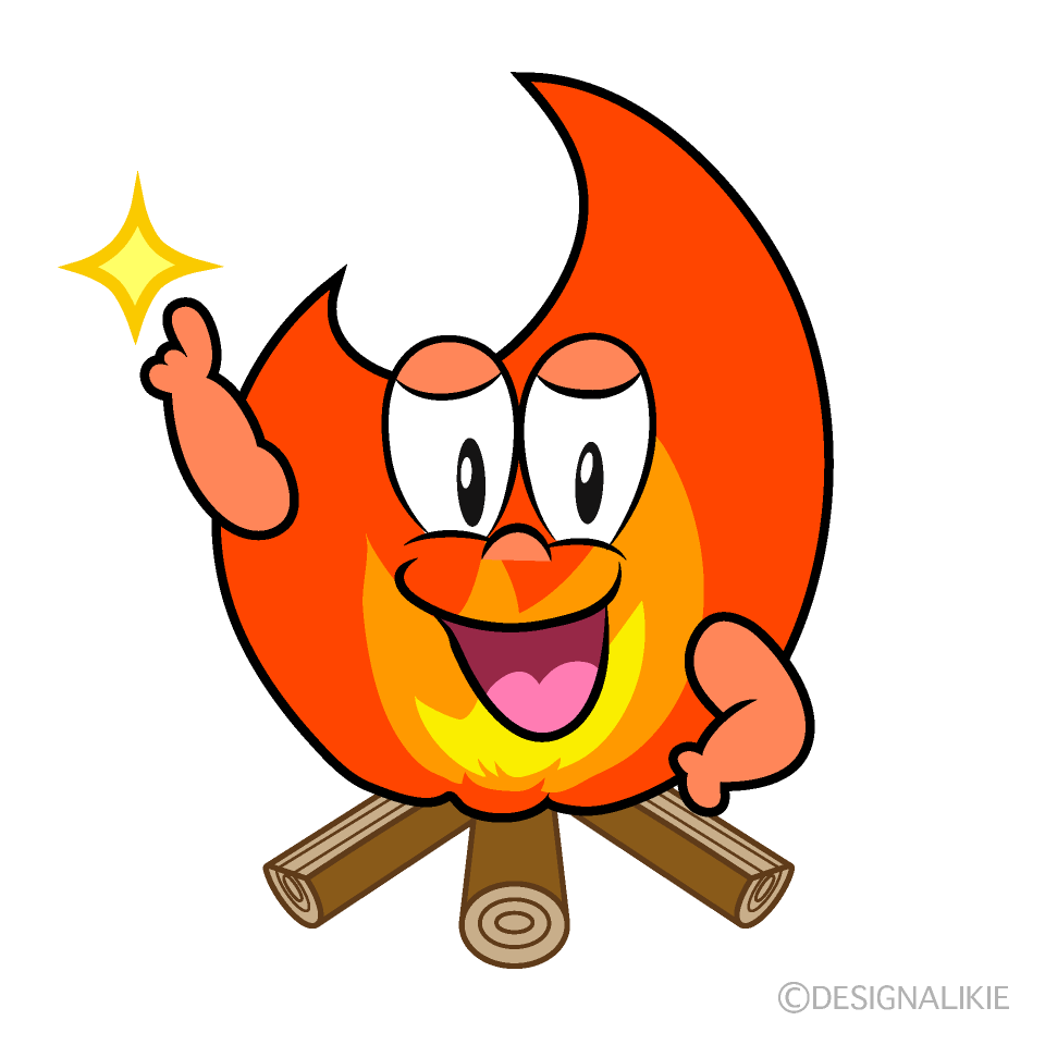 Posing Bonfire Cartoon Character Image