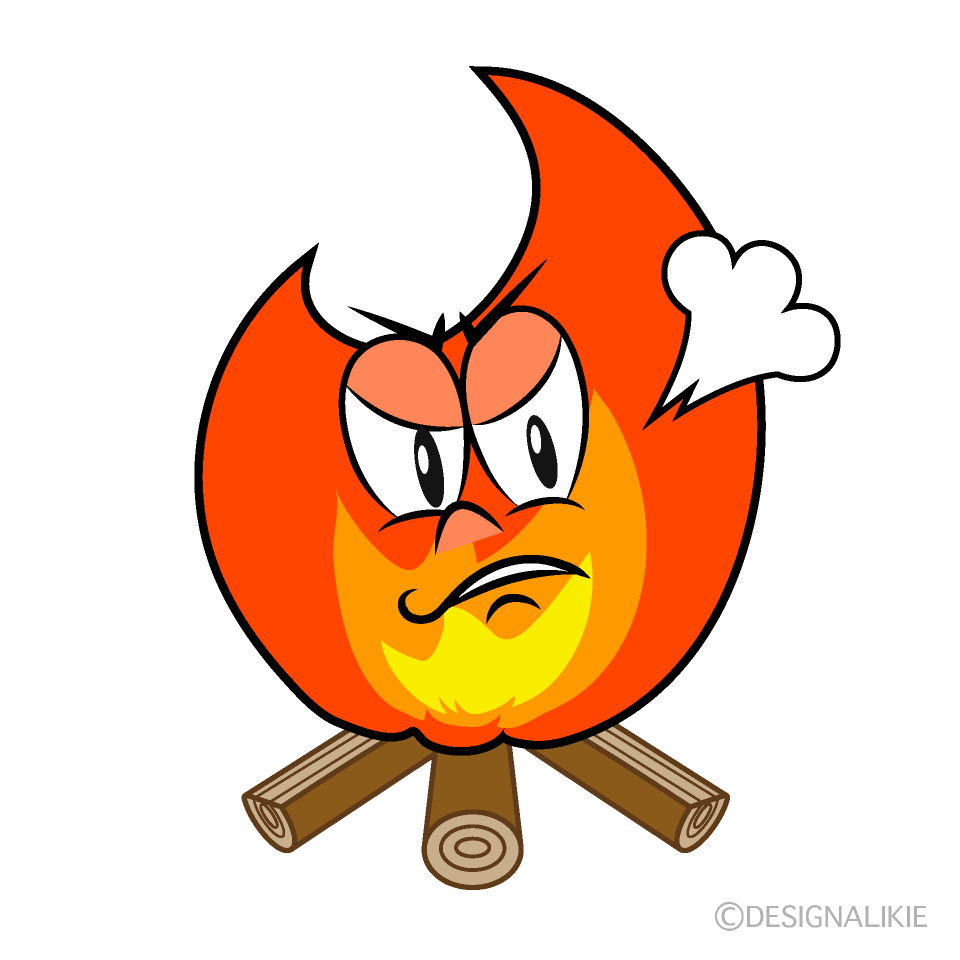 Angry Bonfire Cartoon Character Image