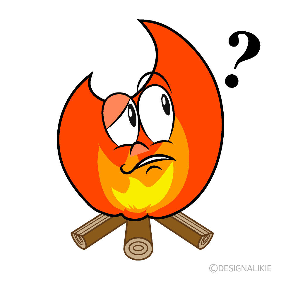 Thinking Bonfire Cartoon Character Image