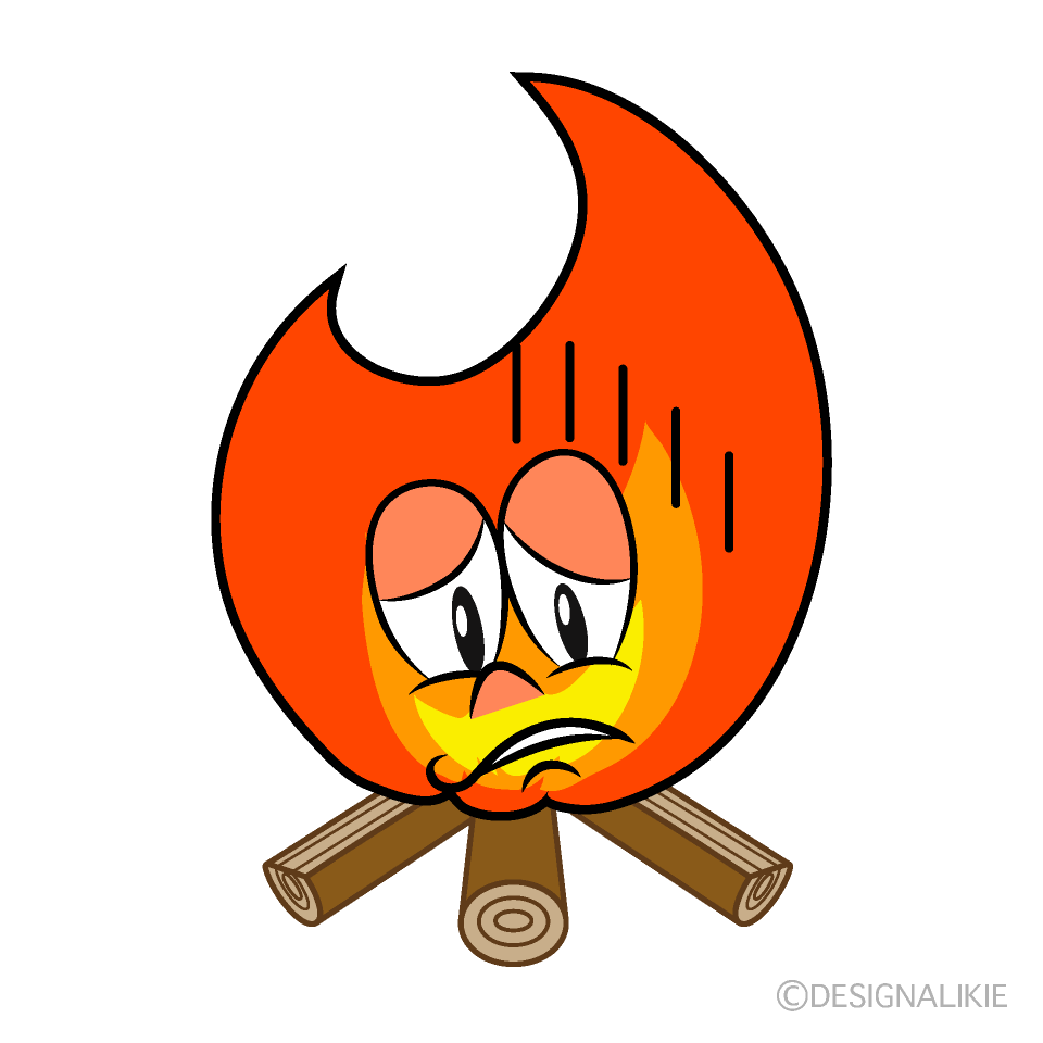 Depressed Bonfire Cartoon Character Image