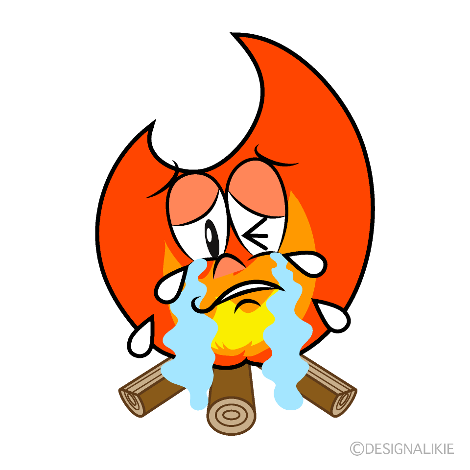 Crying Bonfire Cartoon Character Image