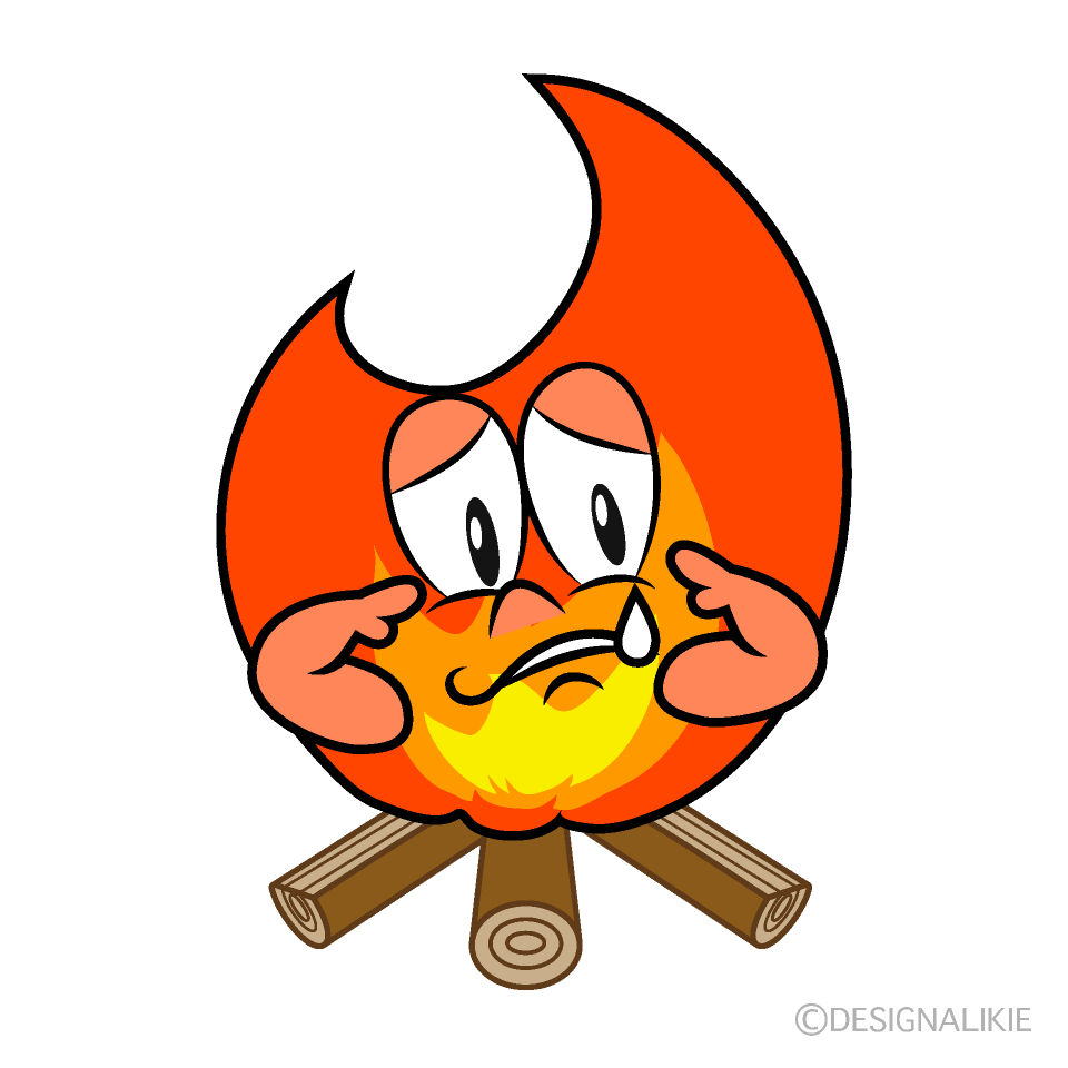 Sad Bonfire Cartoon Character Image