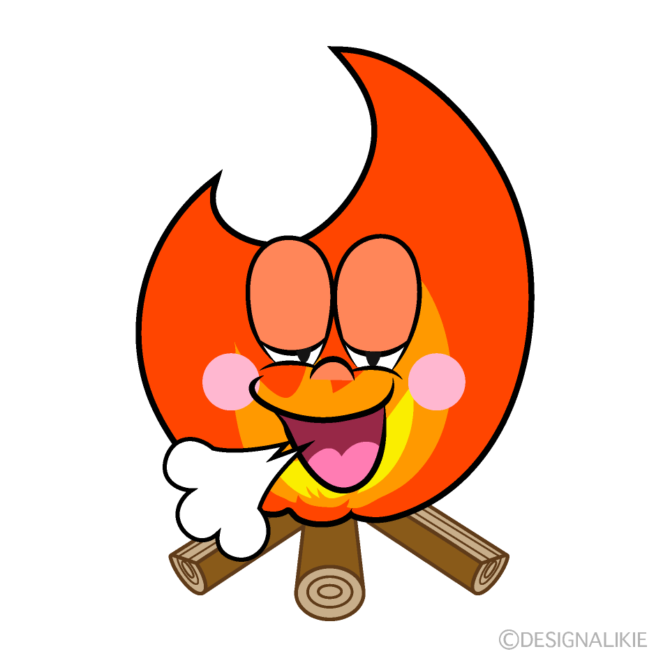 Relaxing Bonfire Cartoon Character Image