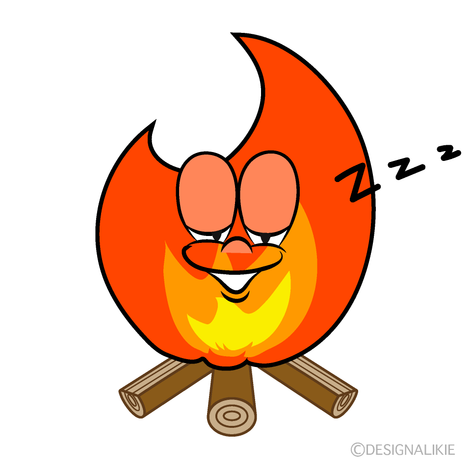 Sleeping Bonfire Cartoon Character Image