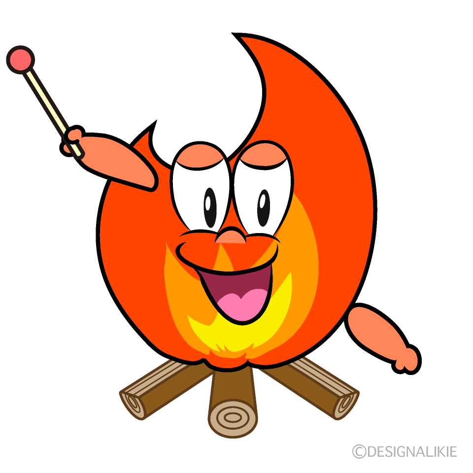 Speaking Bonfire Cartoon Character Image