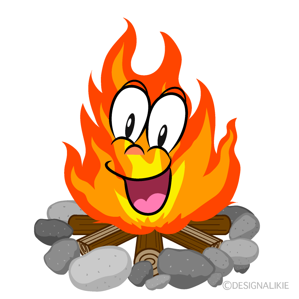 Surprising Campfire Cartoon Character Image