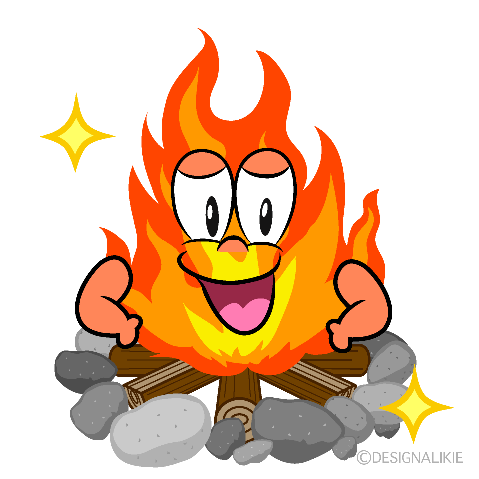 Glitter Campfire Cartoon Character Image