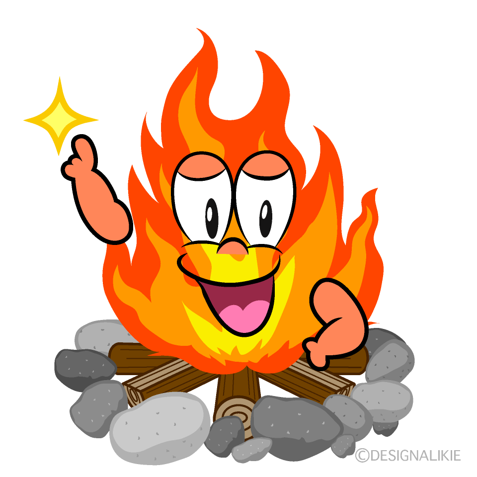 Posing Campfire Cartoon Character Image