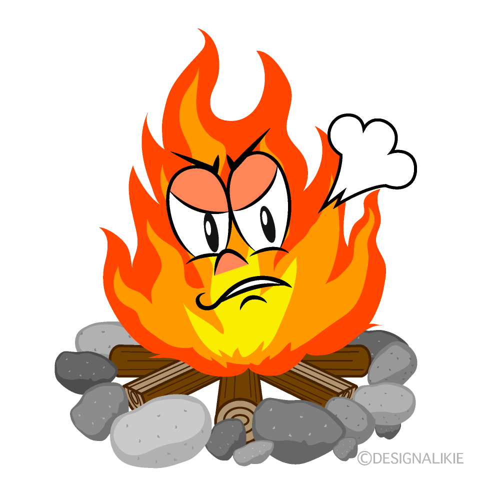 Angry Campfire Cartoon Character Image