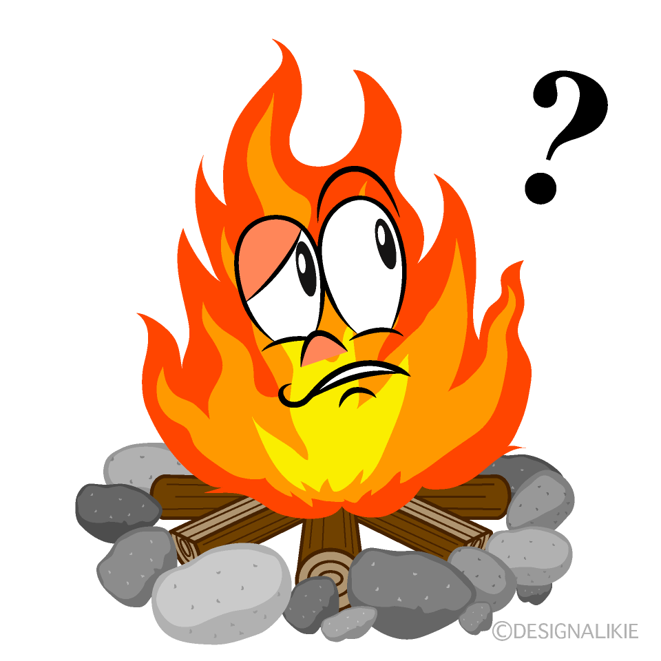 Thinking Campfire Cartoon Character Image