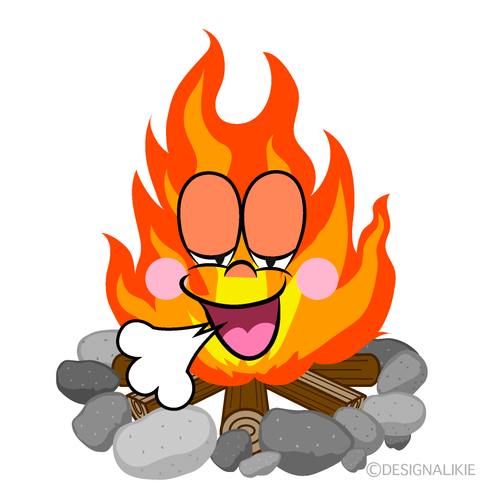 Relaxing Campfire Cartoon Character Image