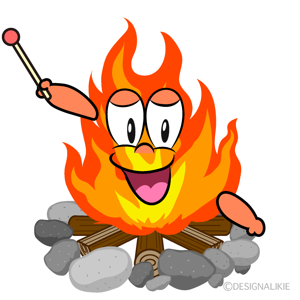 Speaking Campfire Cartoon Character Image