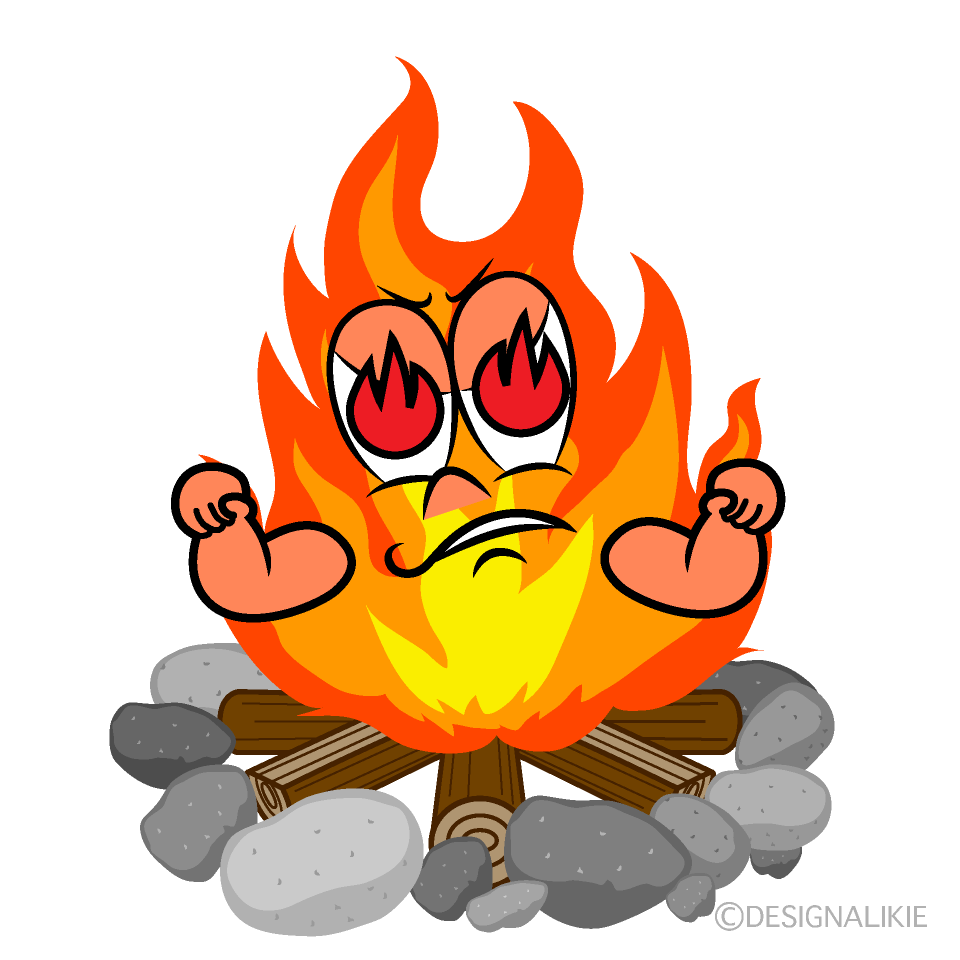 Enthusiasm Campfire Cartoon Character Image