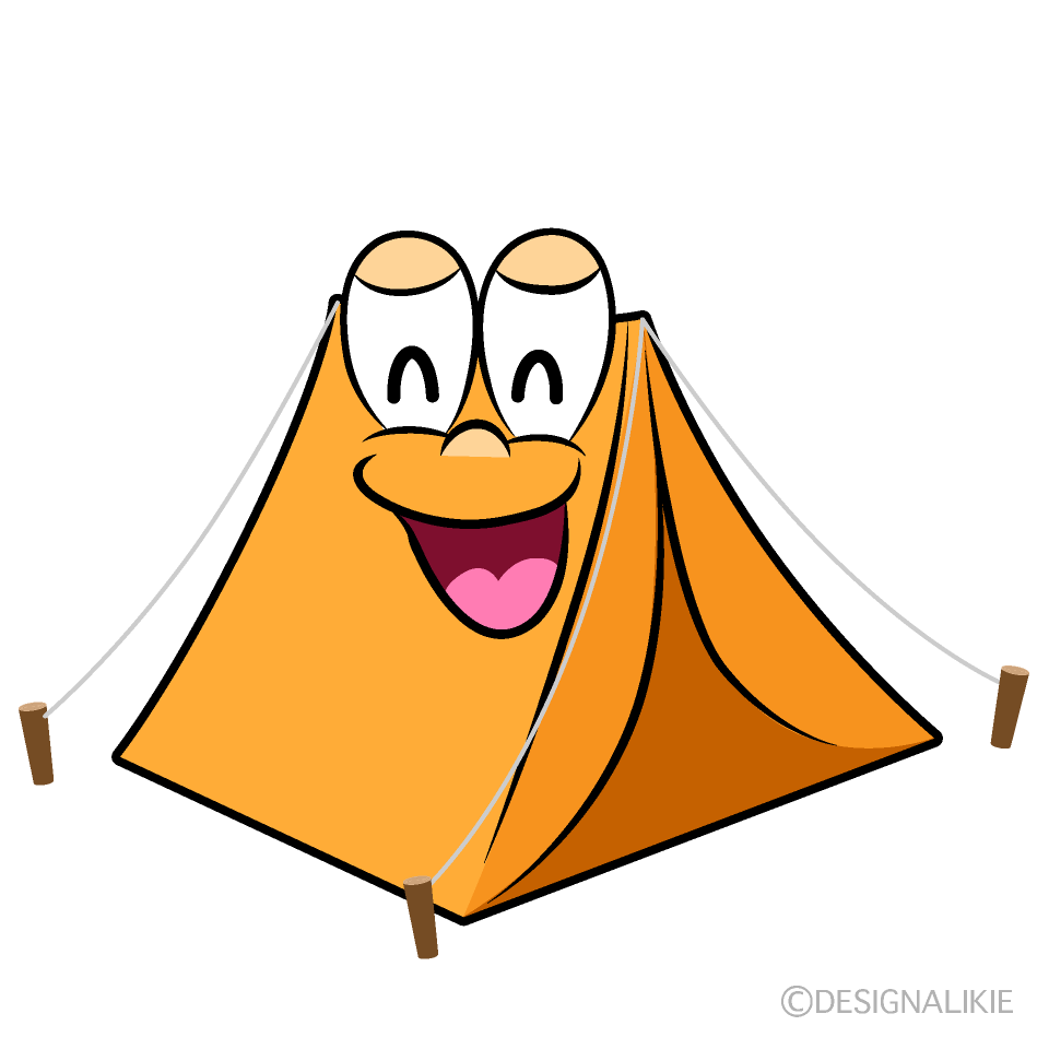 Smiling Tent Cartoon Character Image