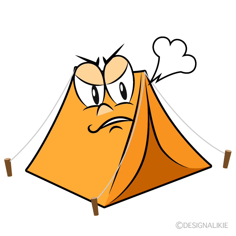 Angry Tent Cartoon Character Image