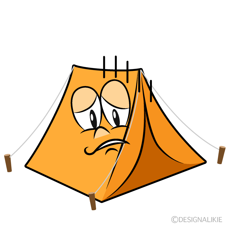 Depressed Tent Cartoon Character Image