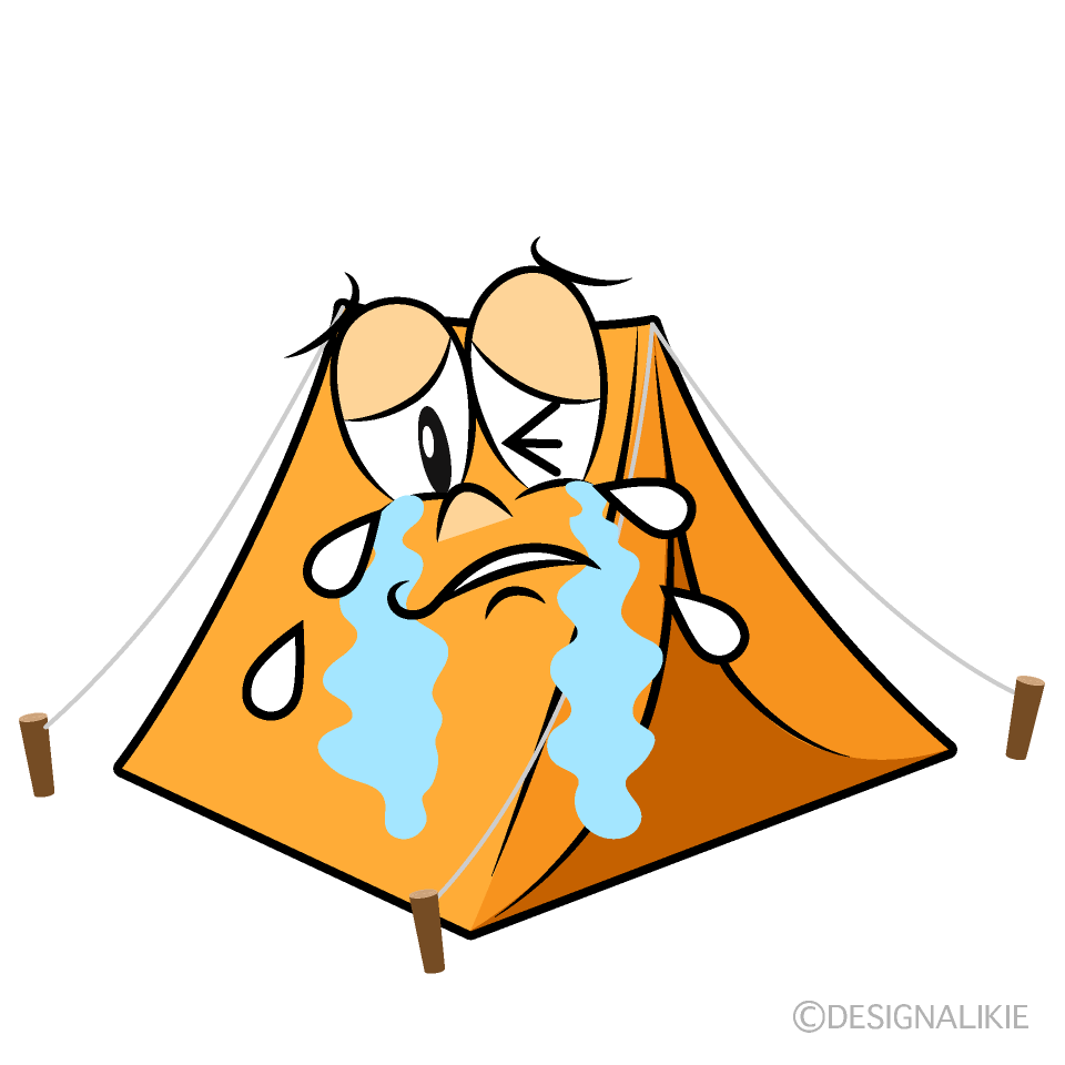 Crying Tent Cartoon Character Image