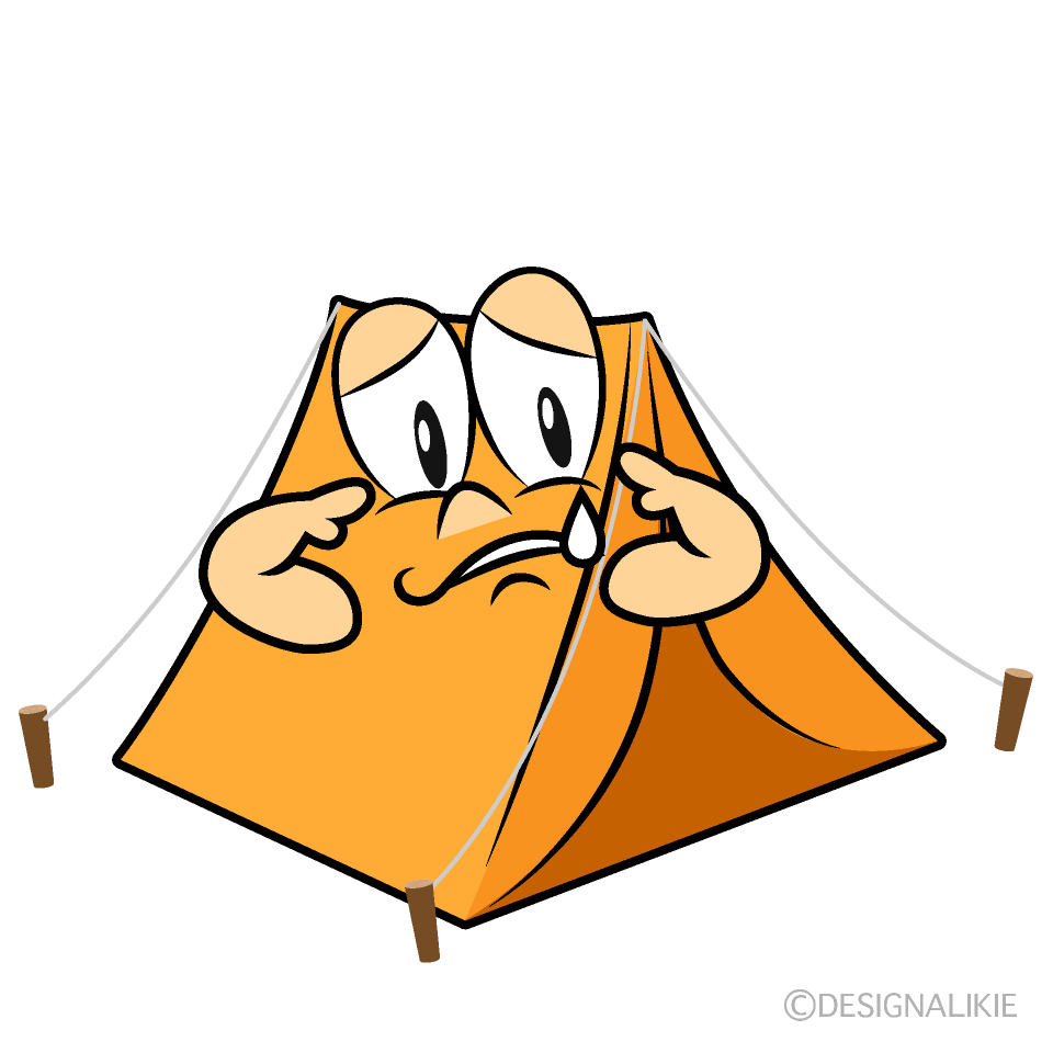 Sad Tent Cartoon Character Image