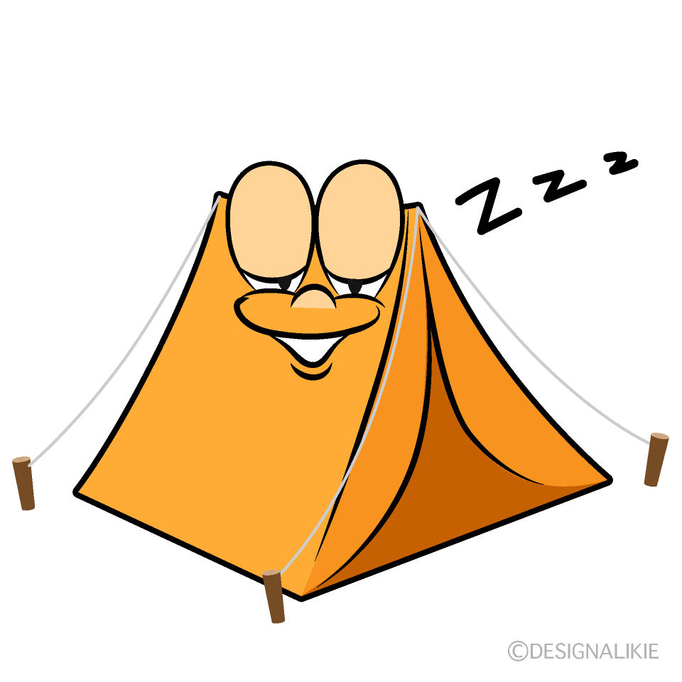 Sleeping Tent Cartoon Character Image