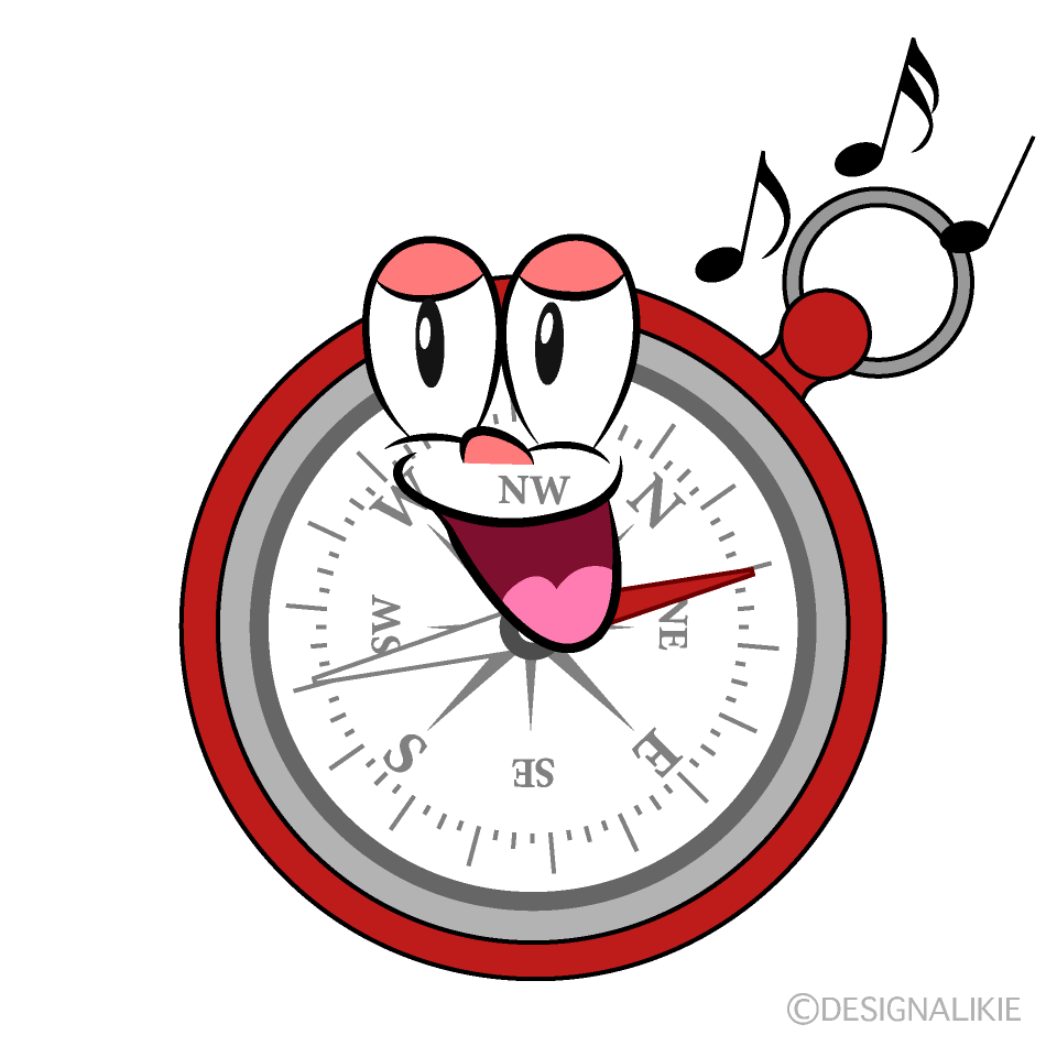 Singing Compass Cartoon Character Image