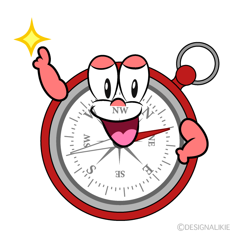 Posing Compass Cartoon Character Image