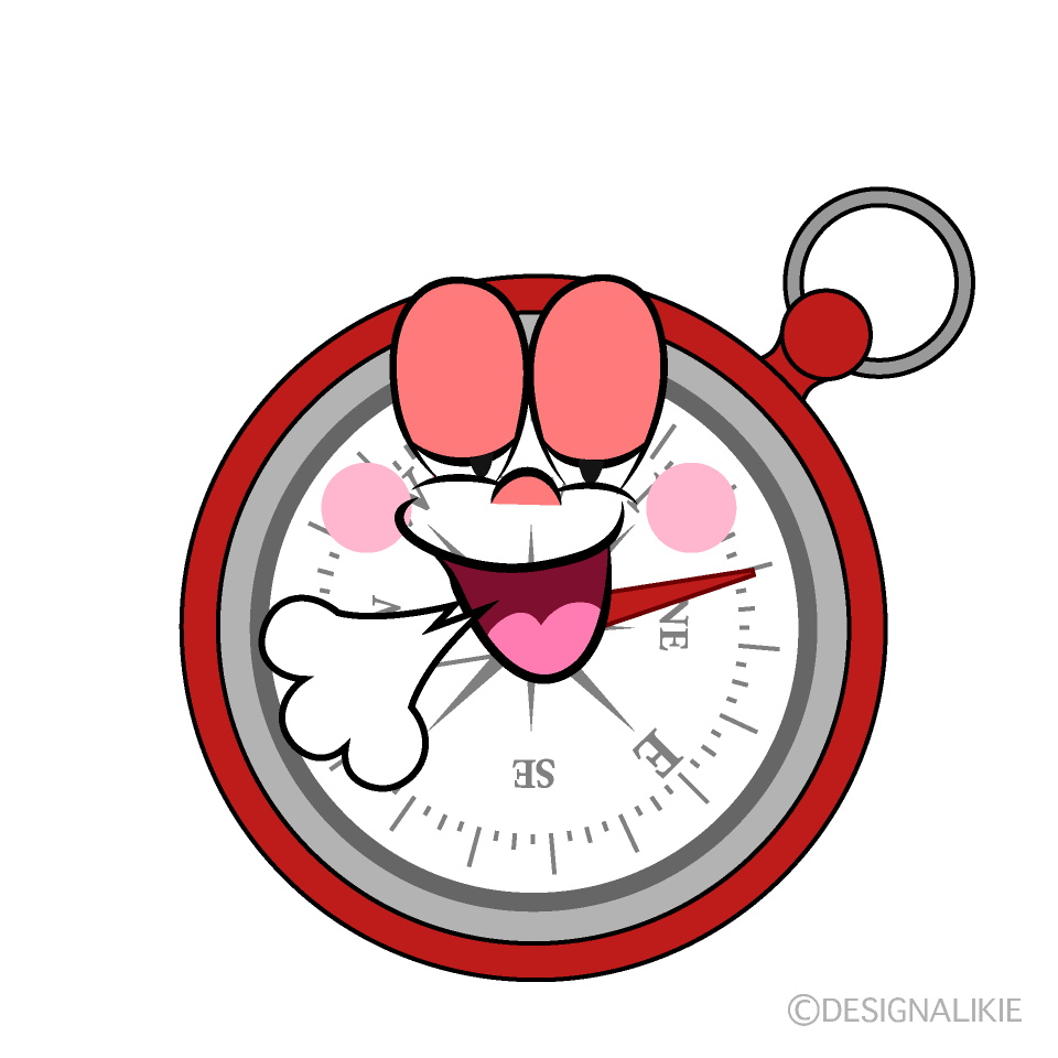 Relaxing Compass Cartoon Character Image