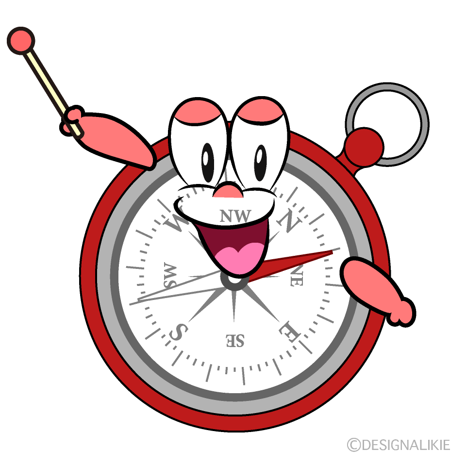 Speaking Compass Cartoon Character Image