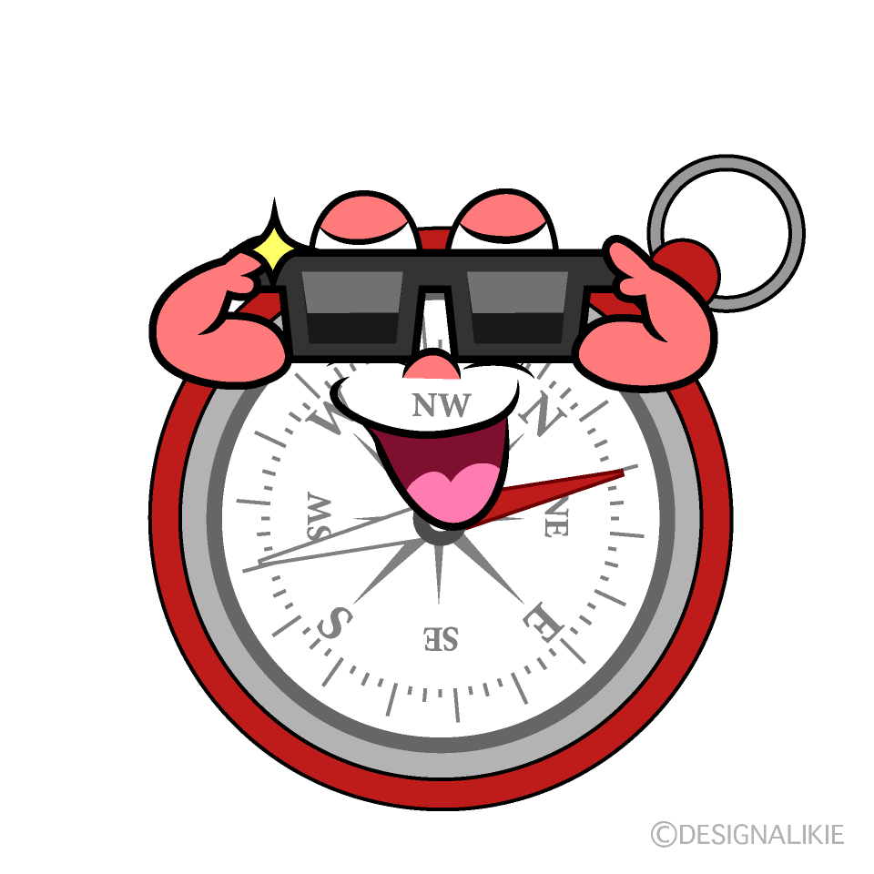 Cool Compass Cartoon Character Image