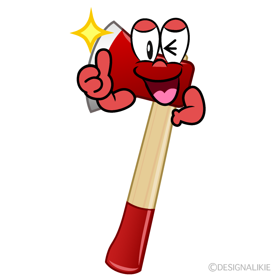 Thumbs up Hatchet Cartoon Character Image