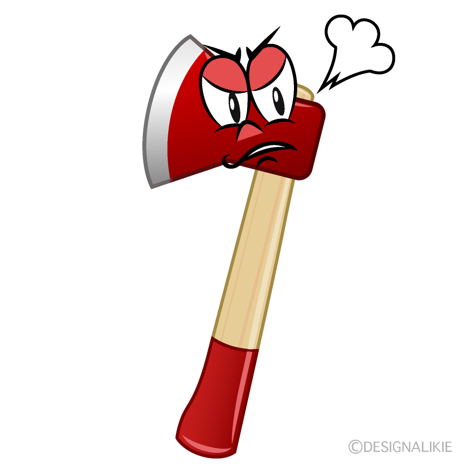 Angry Hatchet Cartoon Character Image