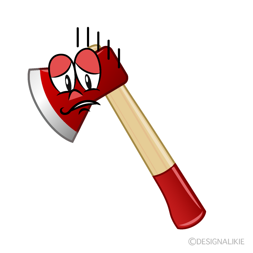 Depressed Hatchet Cartoon Character Image