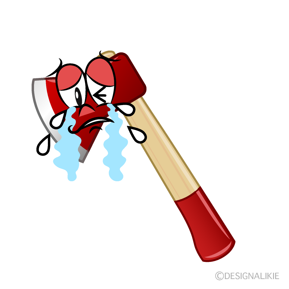 Crying Hatchet Cartoon Character Image