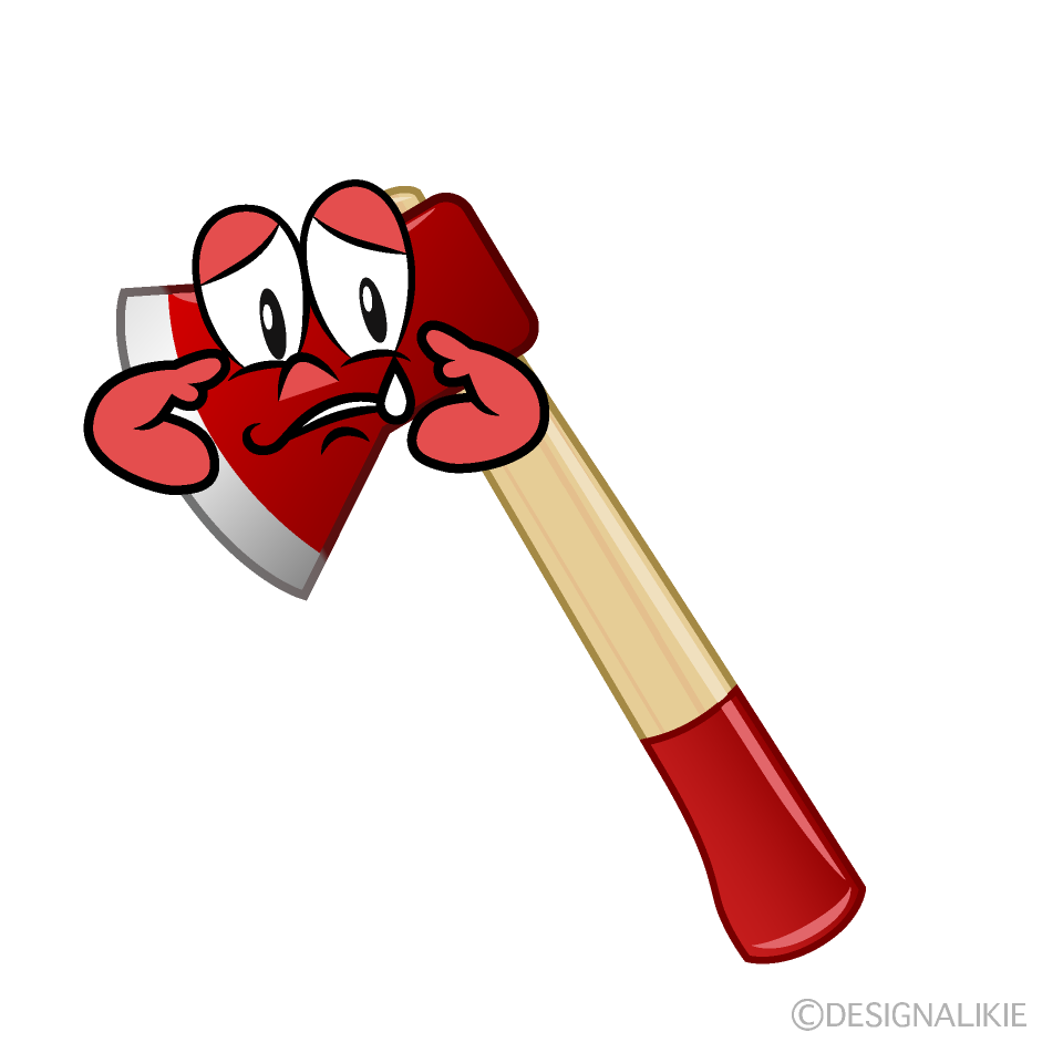 Sad Hatchet Cartoon Character Image