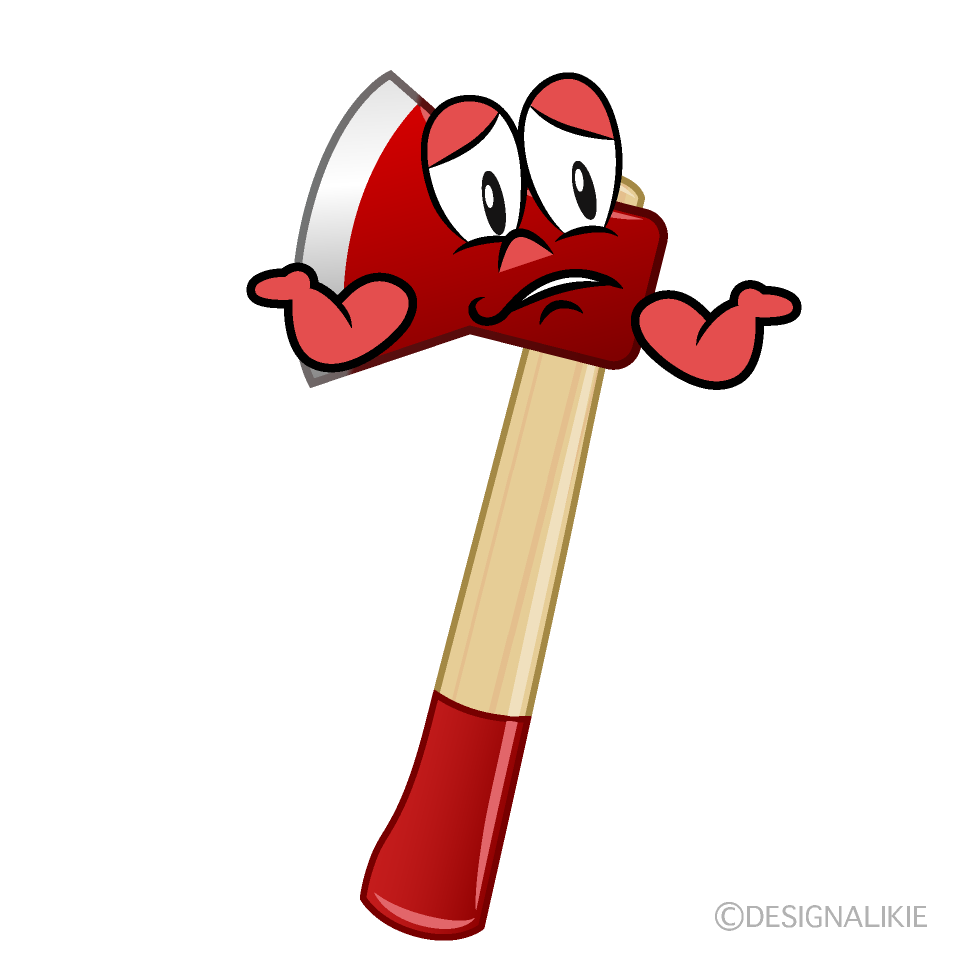 Troubled Hatchet Cartoon Character Image