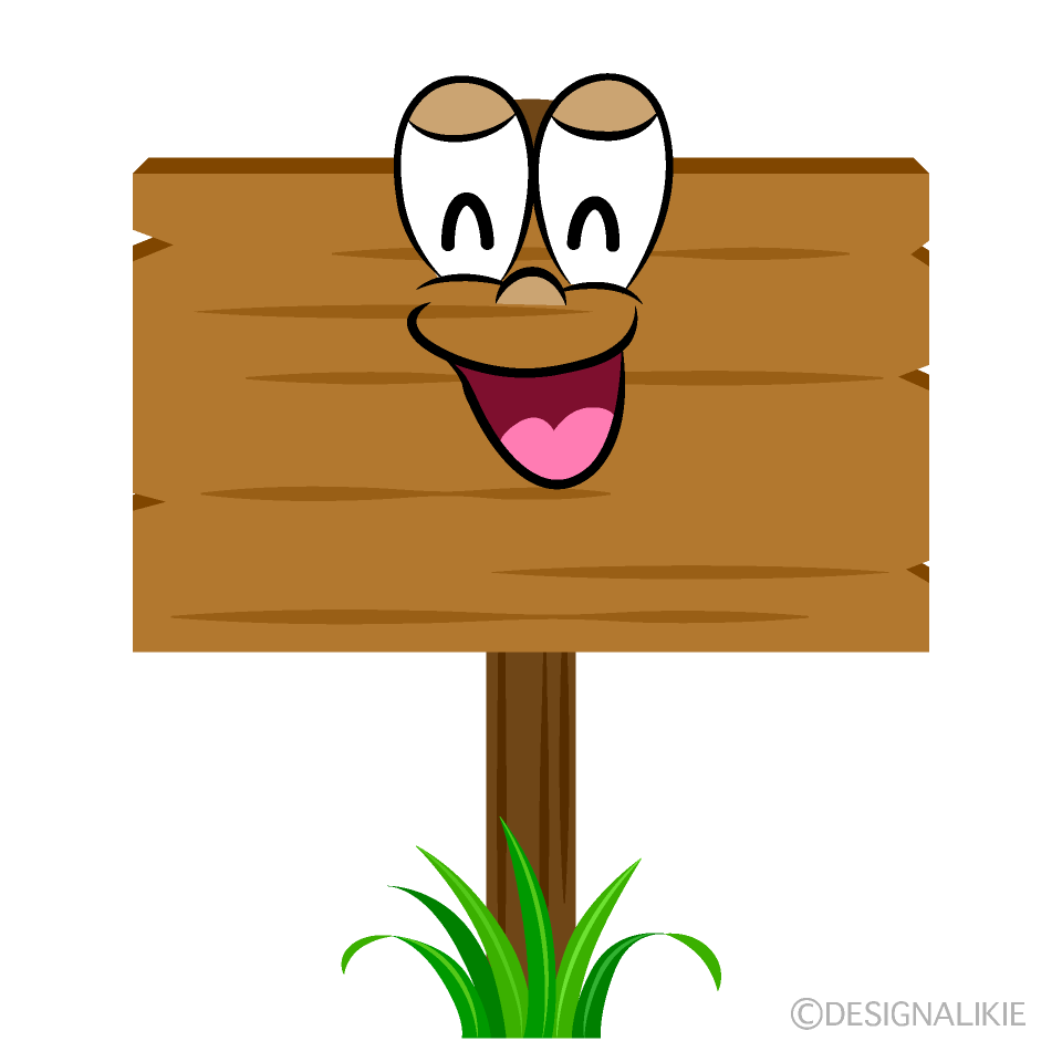 Smiling Signboard Cartoon Character Image