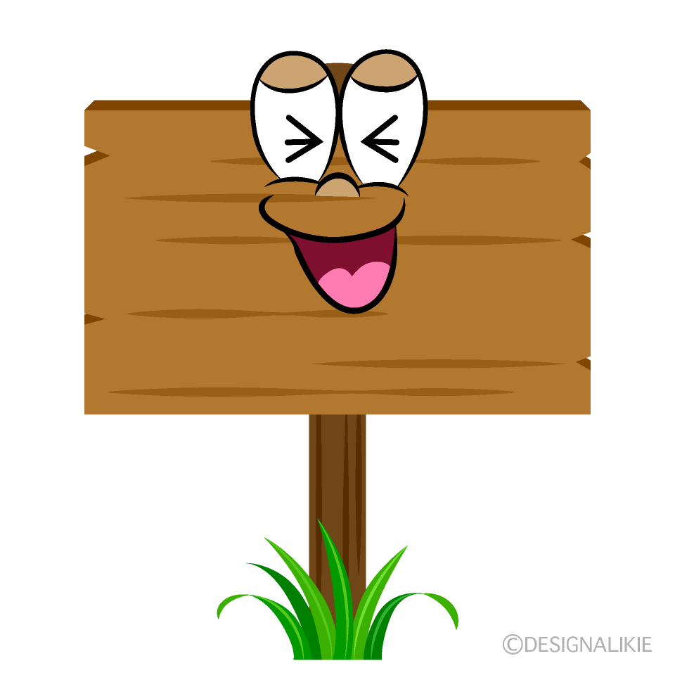 Laughing Signboard Cartoon Character Image