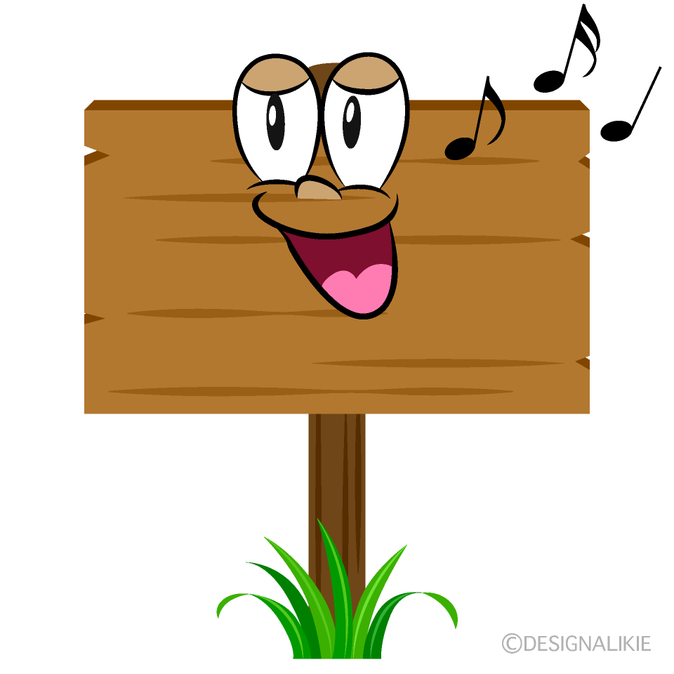 Singing Signboard Cartoon Character Image