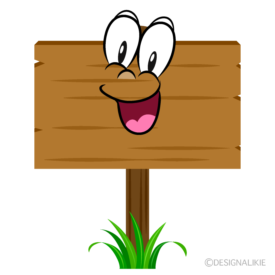 Surprising Signboard Cartoon Character Image