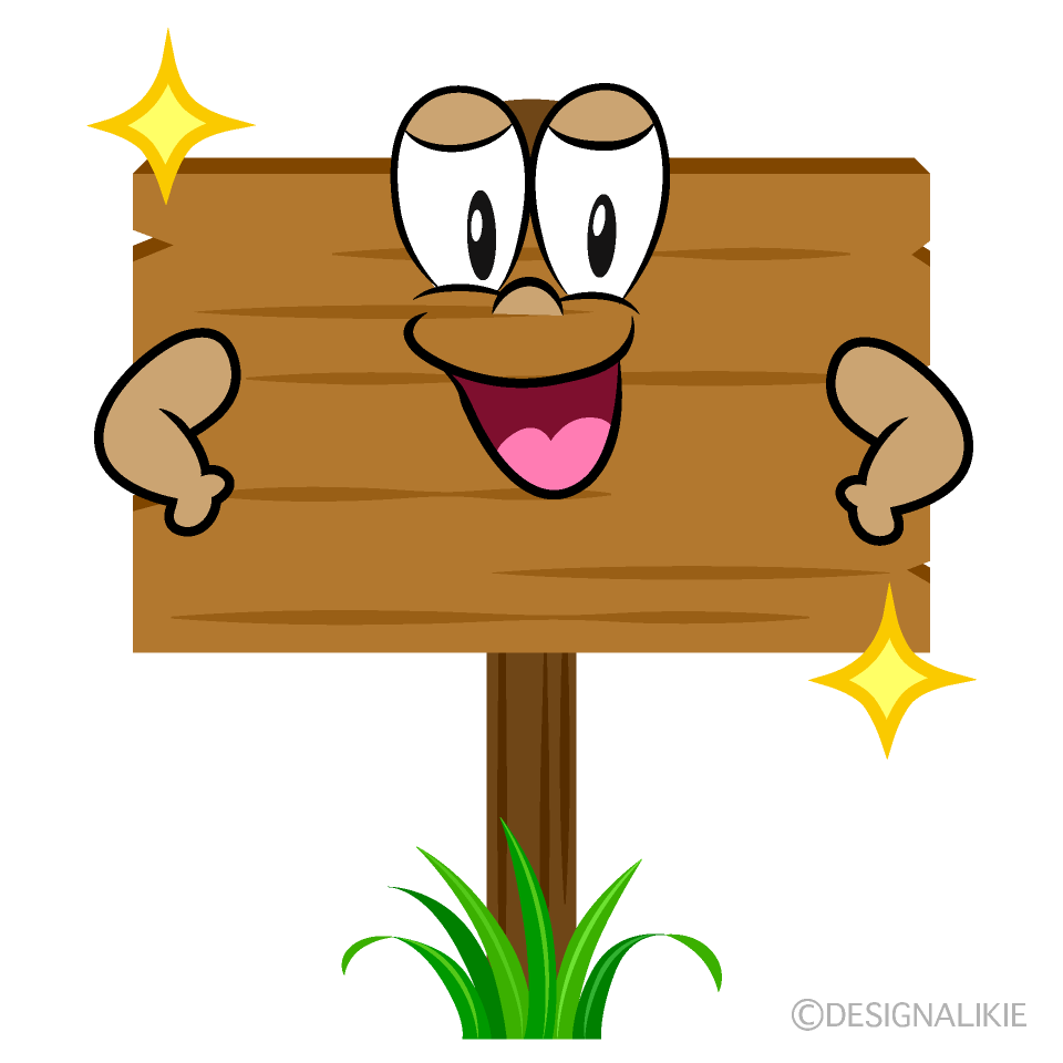 Glitter Signboard Cartoon Character Image